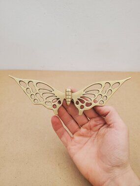 Vintage Brass Butterfly Wall Decor , Retro Boho Hanging Art - Solid Brass